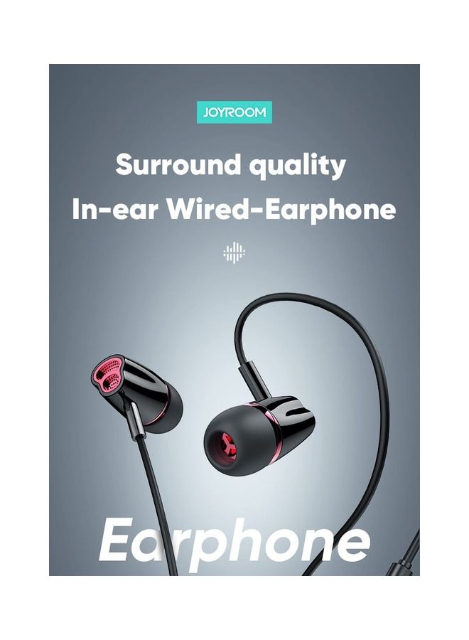 JOYROOM - JR-EL114  In-Ear Wired Control Earphone Black - Image 1
