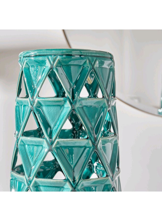 Ceramic Vase From Christie's Blue 34.5 x 21.5 x 21.5cm  - Image 3