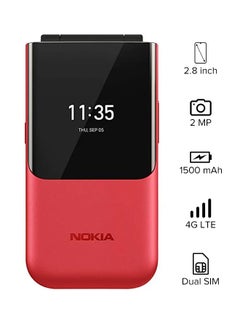 2720 Flip Phone Dual SIM Red 512MB RAM 4GB 4G LTE