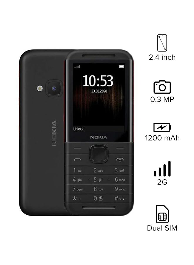 NOKIA 5310 Dual SIM Black/Red 8MB RAM 16MB 2G  - Image 1