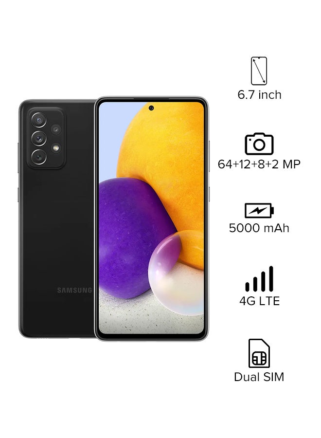 Samsung - Galaxy A72 Dual SIM Awesome Black 8GB RAM 128GB 4G LTE - Middle East Version - Image 1