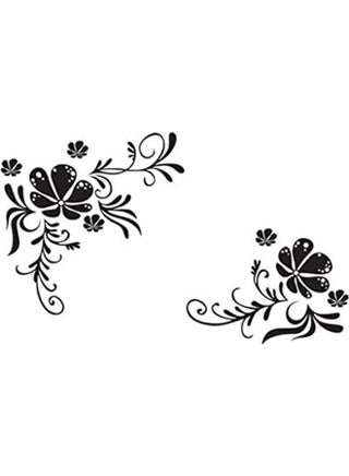 Removable Flowers And Flower Vines Wall Decals Black 60x90cm - v1637346307/N51926174A_1