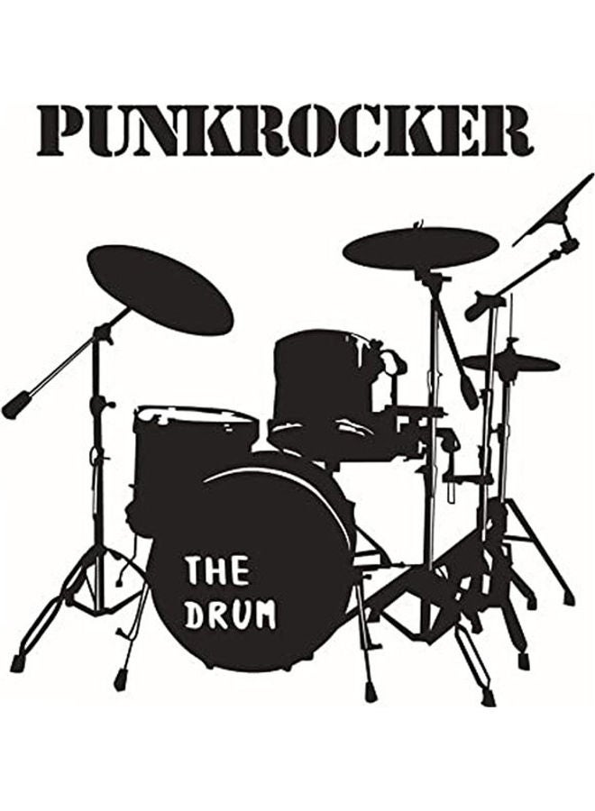 BBOriginalDesigns Wall Stickers Personality Creative Drums Shaped Design Decorative Wall Stickers Black 60x90cm