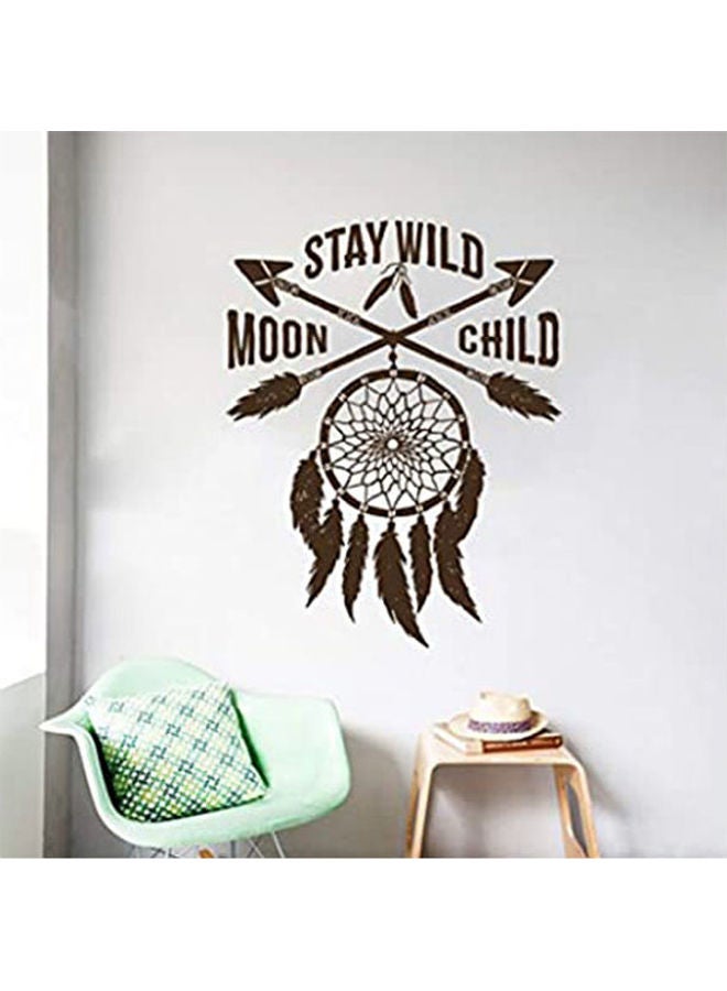 ملصق جداري بتصميم Moon Child بني 65X38سم