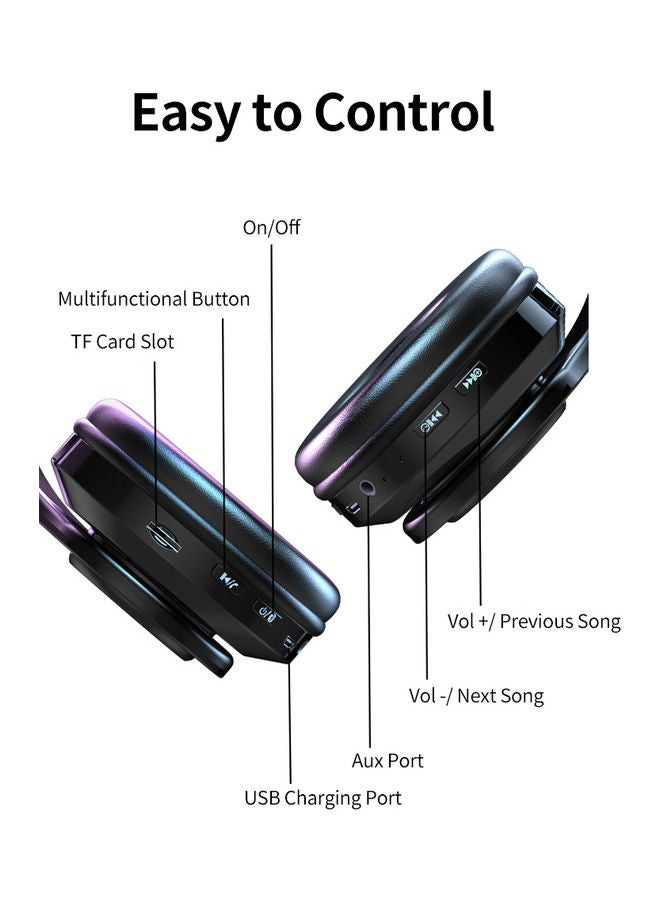 Generic - Foldable Bluetooth Headphones Black - Image 1