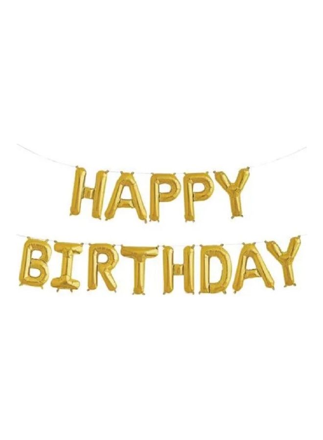 بالونات قصاصات معدنية ذهبية بعبارة Happy Birthday مكونة من 37 قطعة - Image 3