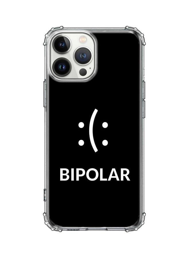 ستايلايزد غطاء حماية كلاسيكي لهاتف أبل آيفون 13 برو ماكس طبعة كلمة "Bipolar" - Image 1