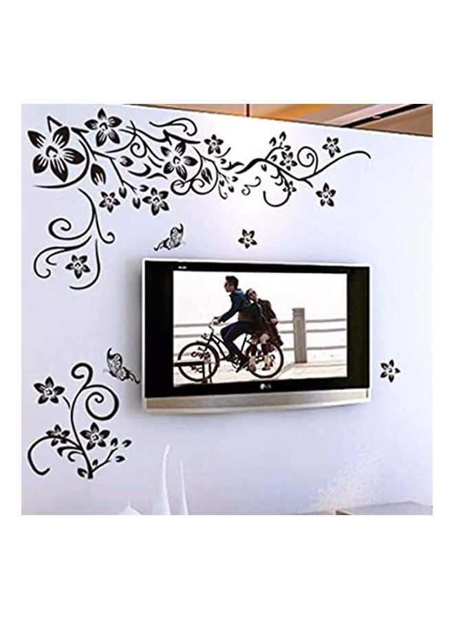 Removable Diy Wall Art Decal Decoration Fashion Romantic Flower Wall Sticker/ Wall Stickers Home Decor D Wallpaper For Setting Room And Tv Background Black 70x70cm