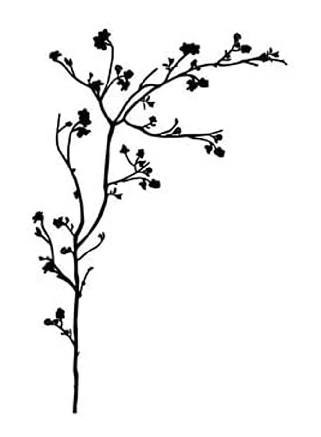 Plum Blossom Wall Sticker Removable For Living Room Kid Baby Nursery Home Mural Paper Diy Decals Black 50x70cm