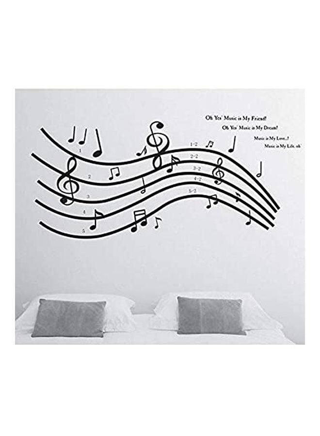Creative Living Room Bedroom Decorative Waterproof Removable Wall Sticker - Musical Note Multicolour 60x90cm
