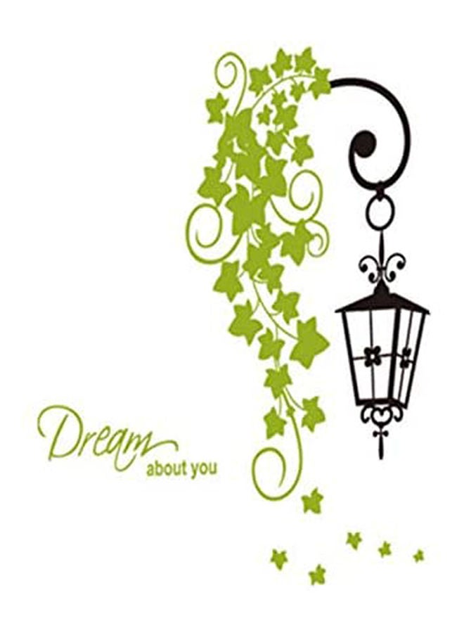 Street Light Wall Art Green Pvc Sticker For Living Room Porch Couple Bedroom Dream About You Quotes Diy Home Art Mural Decorations Nursery Window Kids Room Decor Black 45X60cm