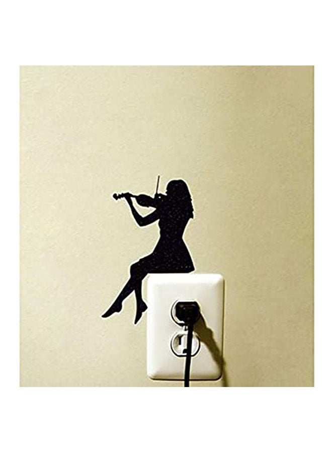 RoomMates Violin Girl Decoration Wall Sticker Decoration For The Doorbell Or Laptop Or The Light Switch Or The Car Black 10X10cm