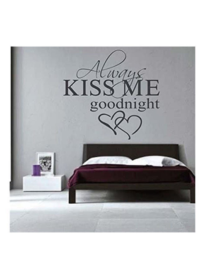 ملصق جداري من الفينيل بتصميم عبارة Always Kiss Me بتصميم عبارة" من الفينيل لتزيين الحائط بتصميم حروف كلمة M173 أسود 50X70سم