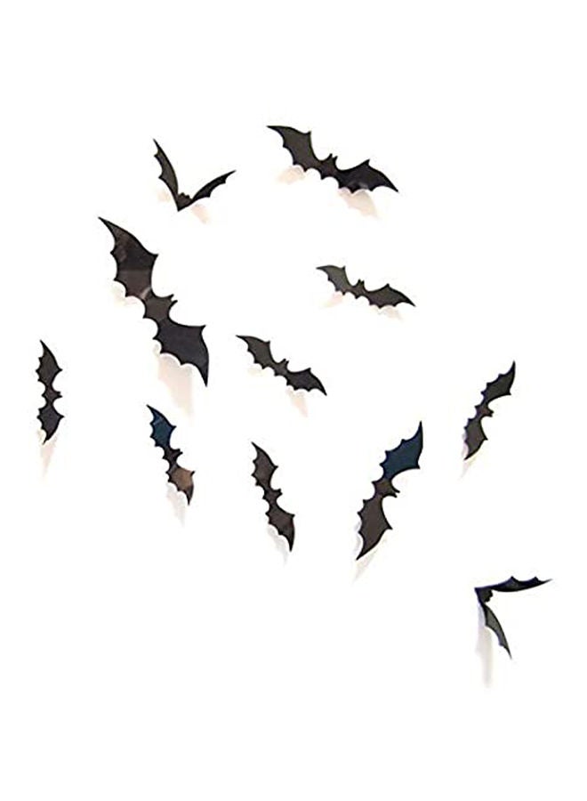 Diy Halloween Party Supplies Pvc 3D Decorative Scary Bats Wall Decal Decoration Wall Sticker Halloween Eve Decor Home Window Decoration Set 12Pcs Black 10X10cm - v1637400033/N51925141A_1