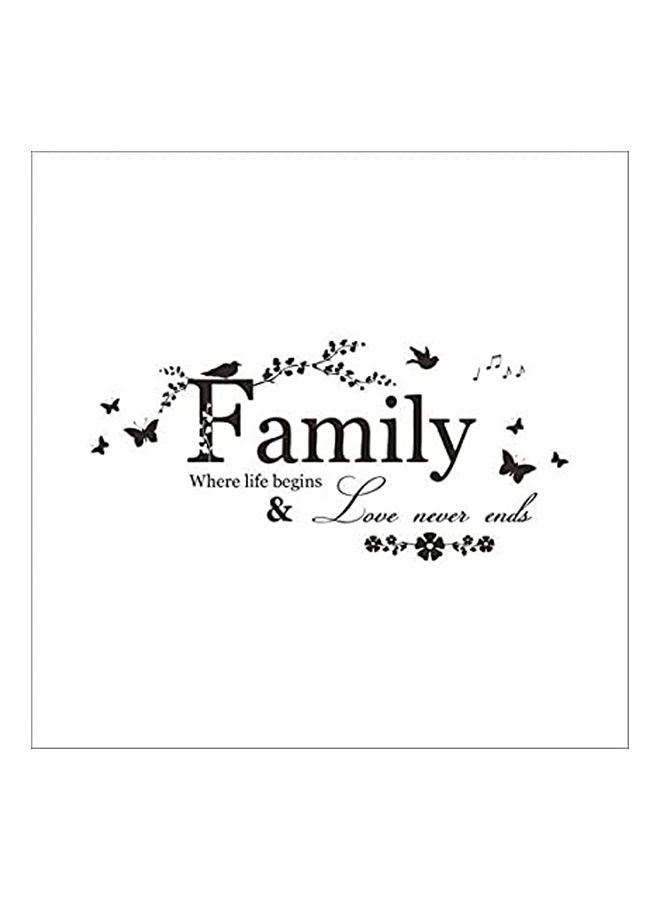 Family Where Life Begins Famous Quotes Wall Sticker For Livingroom Bedroom Home Decoration Mural Black