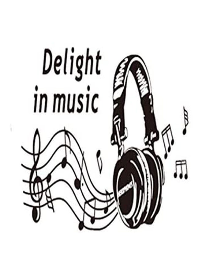 Listen Music Headphone Record Wall Stickers Vinyl Wall Decals Decors Art Stickers Background Pvc Decorations-8Qz1077 Black 50X70cm