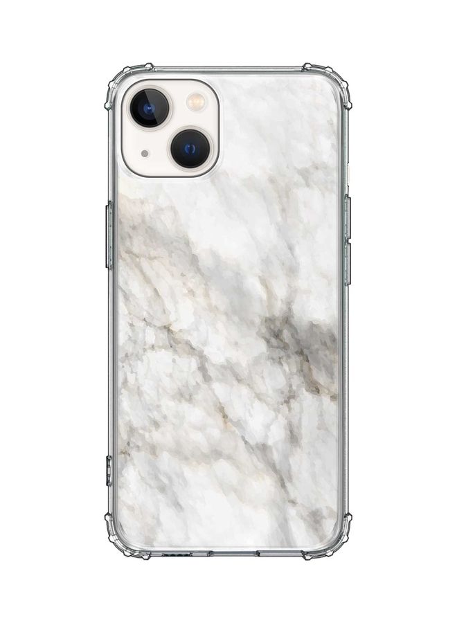 Stylizedd Classic Clear Case For Apple iPhone 13 Marble Print Beige Grey - Image 1