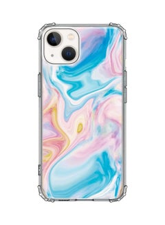 Stylizedd Classic Clear Case For Apple iPhone 13 Marble Print Aqua  - Image 1