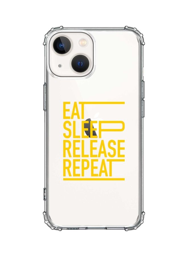 Stylizedd - Classic Clear Case For Apple iPhone 13 Mini Eat Sleep Release Repeat - Image 1