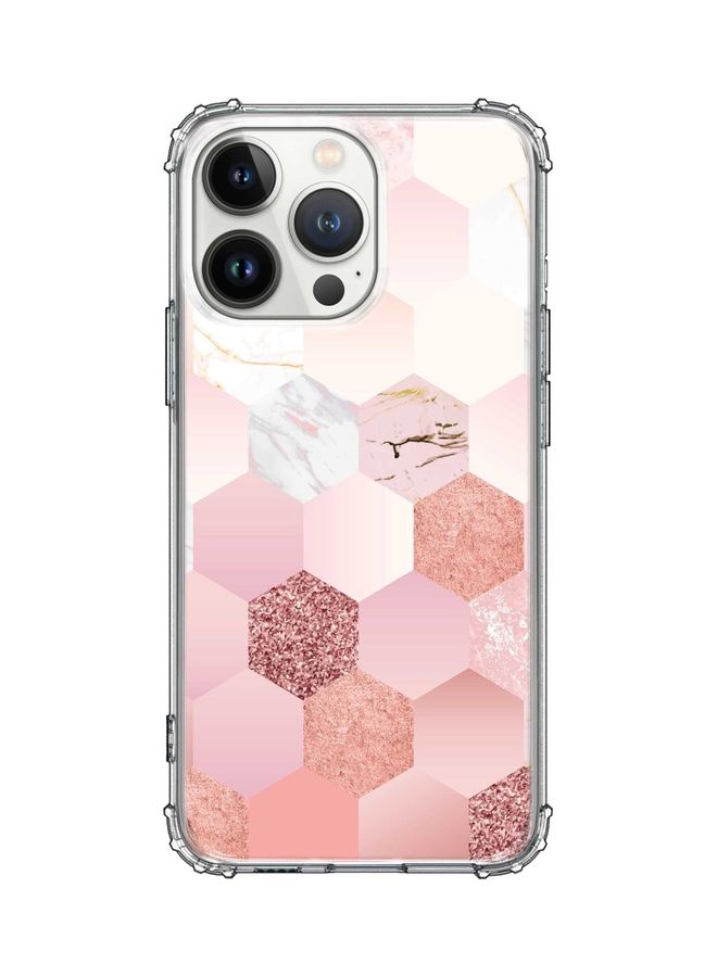 Stylizedd Classic Case Cover For Apple iPhone 13 Pro Marble Pink Honeycomb - Image 1
