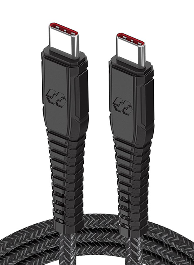 Moxedo Velox Nylon USB-C to USB-C Fast Charge & Data Sync Braided Cable 3m Black  - Image 1