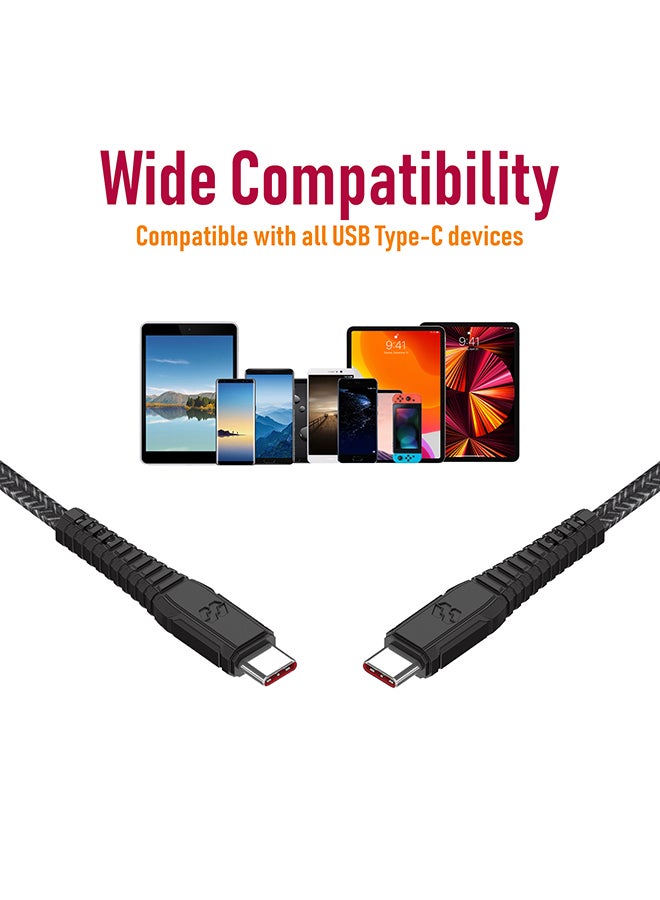 Moxedo Velox Nylon USB-C to USB-C Fast Charge & Data Sync Braided Cable 3m Black  - Image 5