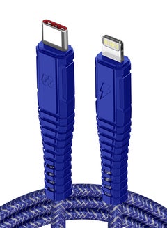 Velox Nylon USB-C to Lightning Fast Charge & Data Sync Braided Cable 1.2m Blue