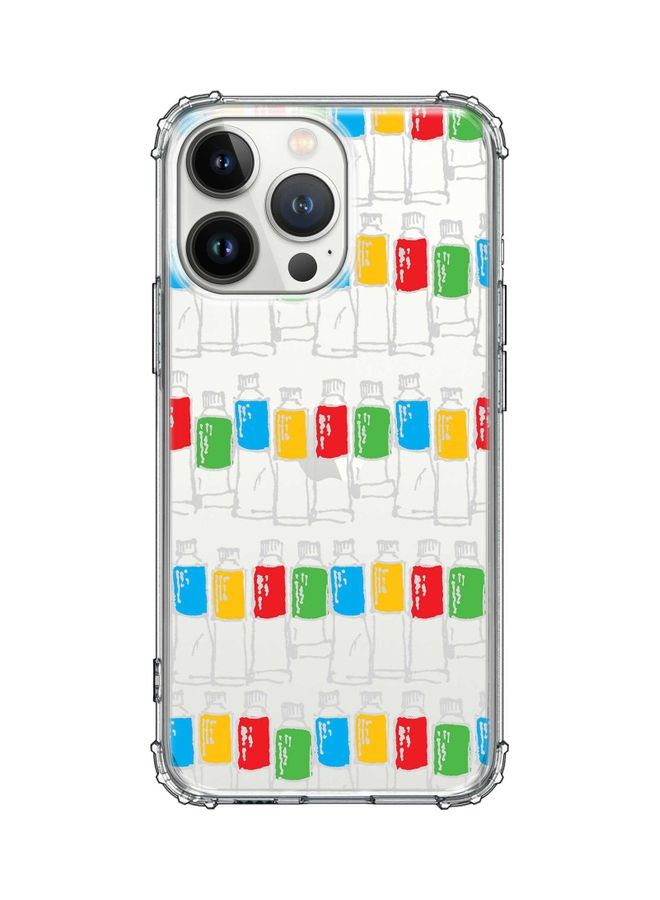 ستايلايزد غطاء حماية كلاسيكي لهاتف أبل آيفون 13 برو مزين بنقش أنابيب ألوان زيتية - Image 1