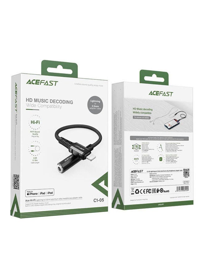 أسيفاست كابل محول من US- إلى DC3.5 من سبيكة الألومنيوم أسود - Image 2