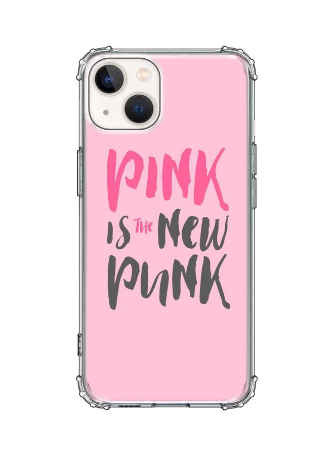 ستايلايزد غطاء حماية كلاسيكي لهاتف أبل آيفون 13 بطبعة عبارة "Pink Is The New Punk" - Image 1