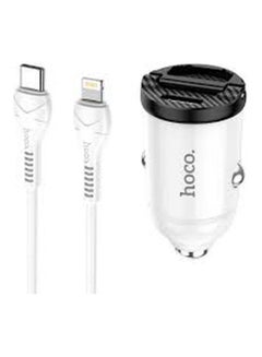 Link Pd30W+Qc3.0 Car Charger Set (Type-C To Lightning) White