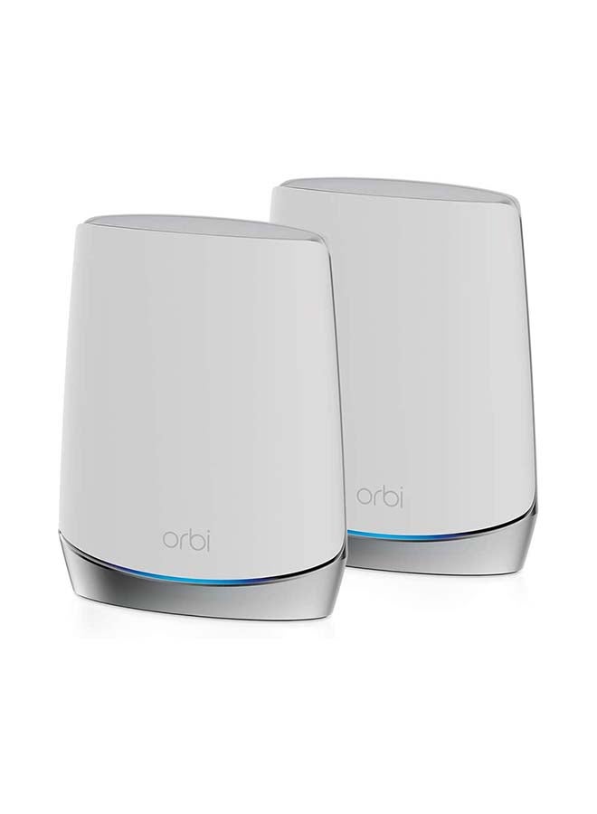 NETGEAR - Orbi Whole Home Tri-band Whole Home Mesh WiFi 6 System (RBK752) Upto 5000 sq.ft  - Router with 1 Satellite Extender, AX4200 White - Image 1