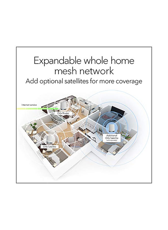 NETGEAR - Orbi Whole Home Tri-band Whole Home Mesh WiFi 6 System (RBK752) Upto 5000 sq.ft  - Router with 1 Satellite Extender, AX4200 White - Image 1