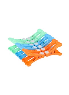 Royalford Clothes Clips Premium Quality Plastic Assorted Colors Multicolor 12Pcs Assorted Colours  - Image 1