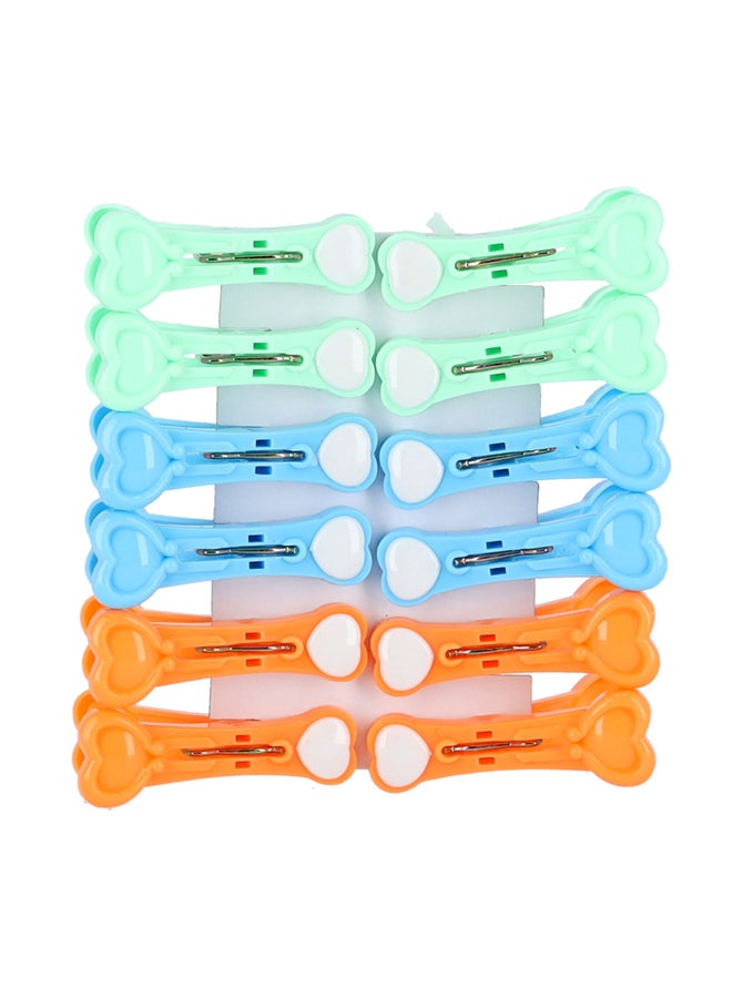 Royalford Clothes Clips Premium Quality Plastic Assorted Colors Multicolor 12Pcs Assorted Colours  - Image 2