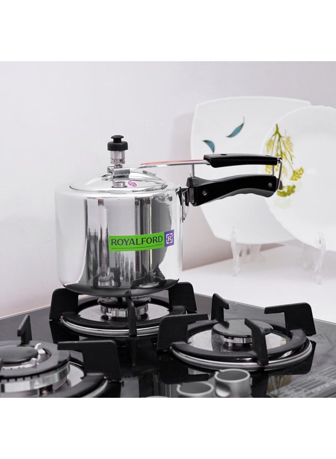 Royalford 3Ltr Pressure Cooker Aluminium Inner Lid Free Extra Gasket & Safety Valve Silver 3.0Liters  - Image 3