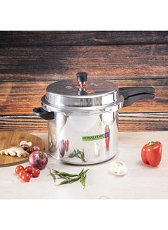Royalford Aluminium Induction Base Heavy-Duty Pressure Cooker With Lid SILVER 10Liters  - Image 3