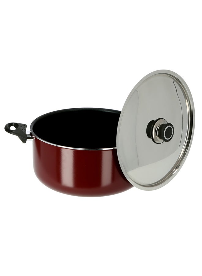 Royalford - Nonstick Cookware With Lid Red 24cm - Image 1