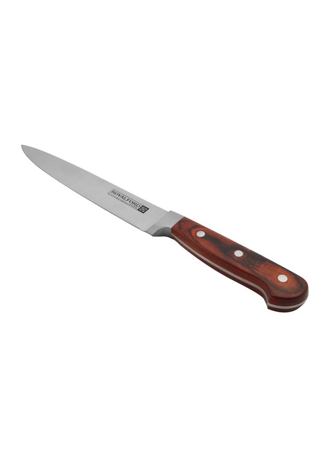 Royalford 8" Slicer Knife Premium Quality High Grade Extra Sharp Ss Blade With Strong Wooden Handle 33X3X1.8Cm Multicolor  - Image 2