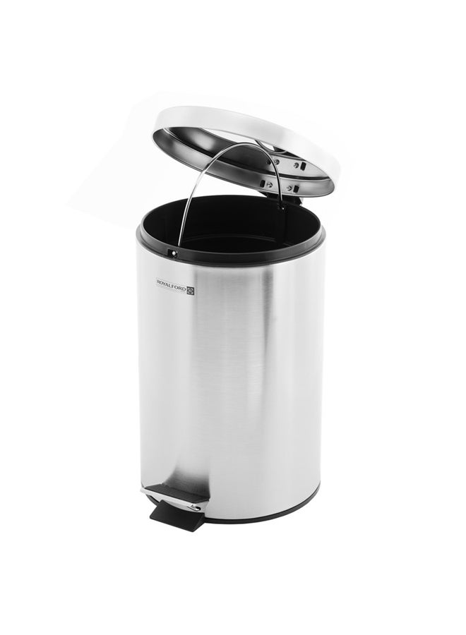 Royalford Trash Basket With Pedal Silver 12Liters  - Image 2