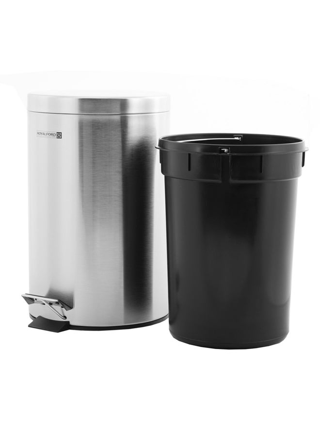 Royalford Trash Basket With Pedal Silver 12Liters  - Image 3