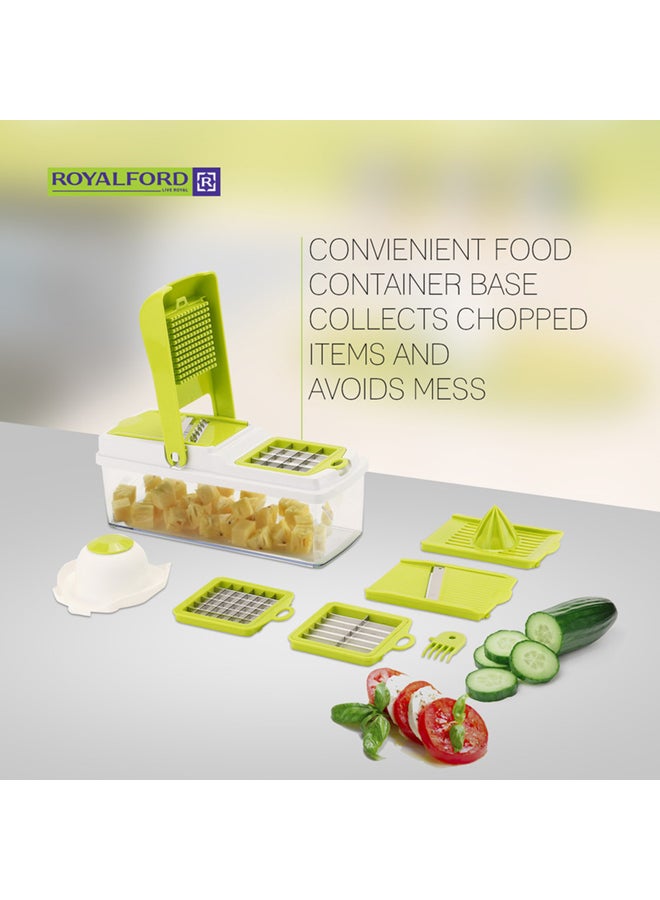 Royalford - 11-In-1 Mandoline Chopper Set Clear/Green - Image 1