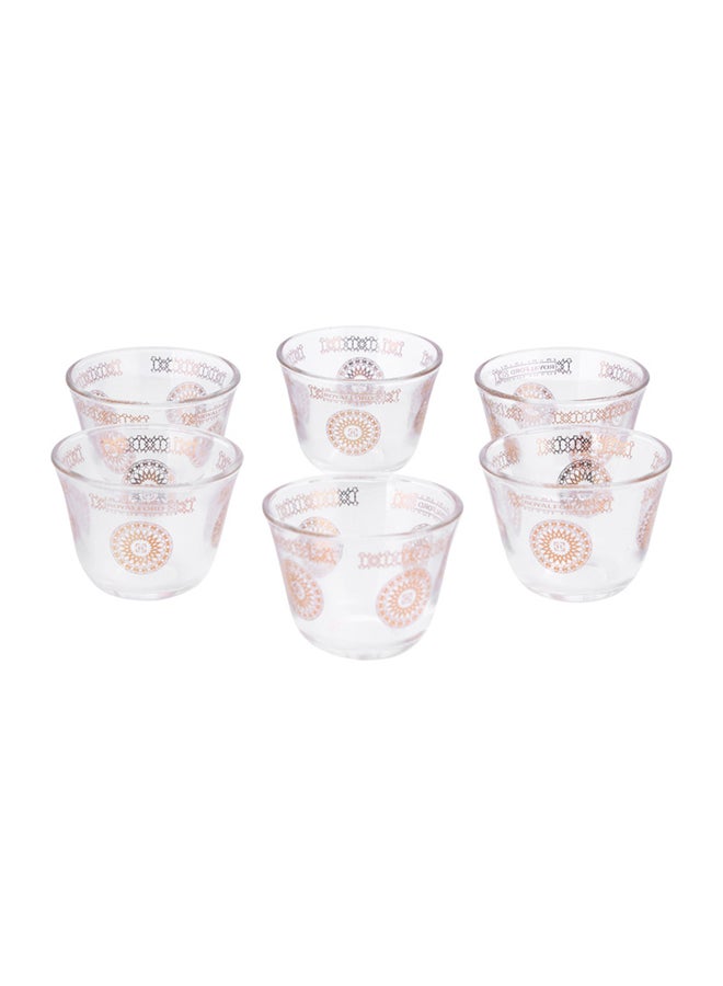 Royalford - 6-Piece Laya Cawa Cup Set Clear/Gold 25cm - Image 1