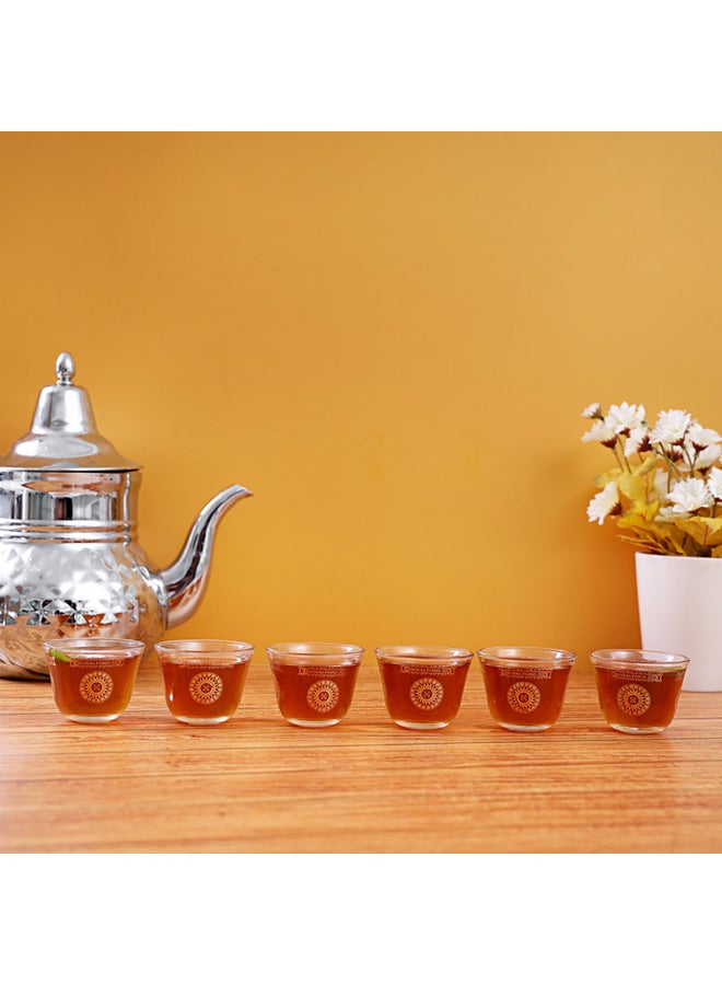 Royalford - 6-Piece Laya Cawa Cup Set Clear/Gold 25cm - Image 1