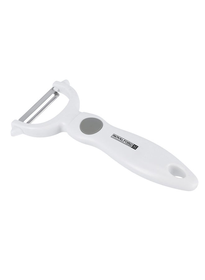 Royalford - Stainless Steel Y-Peeler Premium Quality Dishwasher Safe MarksAndStain Resistant Ergonomic Design White 8x17cm - Image 1