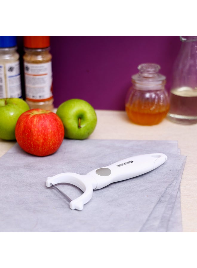 Royalford - Stainless Steel Y-Peeler Premium Quality Dishwasher Safe MarksAndStain Resistant Ergonomic Design White 8x17cm - Image 1