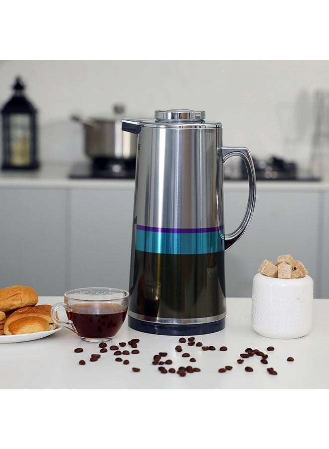 Royalford Royalford RF7947 1.3L Silver Vacuum Flask - Stainless Steel Keeping Hot/Cold Long Hour Heat/Cold Retention, Multi-Walled, Hot Water, Tea, Beverage | Ideal for Social Occasion & Outings | 1 Year Warranty Silver/Black/Blue  - Image 2