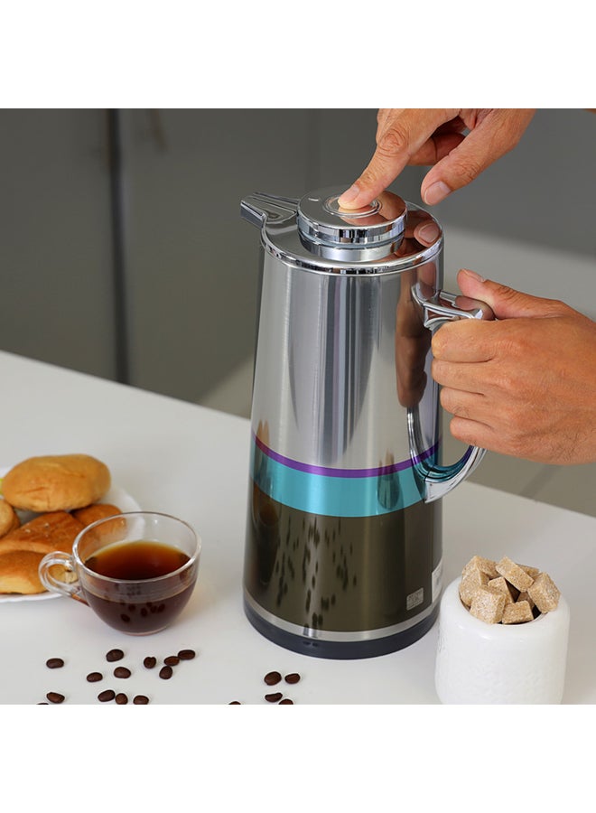 Royalford Royalford RF7947 1.3L Silver Vacuum Flask - Stainless Steel Keeping Hot/Cold Long Hour Heat/Cold Retention, Multi-Walled, Hot Water, Tea, Beverage | Ideal for Social Occasion & Outings | 1 Year Warranty Silver/Black/Blue  - Image 3