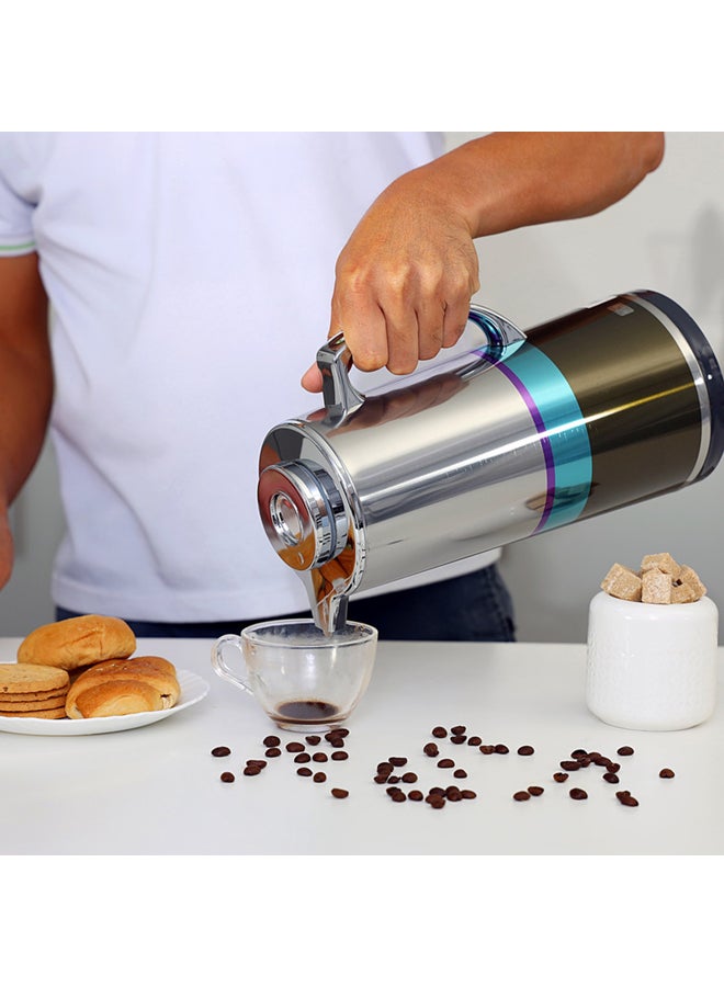 Royalford Royalford RF7947 1.3L Silver Vacuum Flask - Stainless Steel Keeping Hot/Cold Long Hour Heat/Cold Retention, Multi-Walled, Hot Water, Tea, Beverage | Ideal for Social Occasion & Outings | 1 Year Warranty Silver/Black/Blue  - Image 4