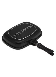 Double Grill Pan Black/Silver/Red 40cm